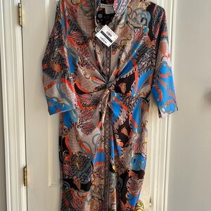 Gretchen Scott Designs iconic Multicolor Ditto pattern Twist and Shout Dress